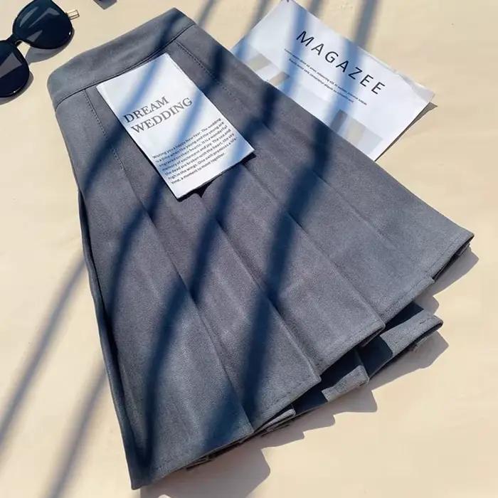 Jupes plissées en fausse laine pour femmes Y2K automne hiver taille haute Preppy laine Jk jupe de danse coréen Streetwear femme Mini jupe