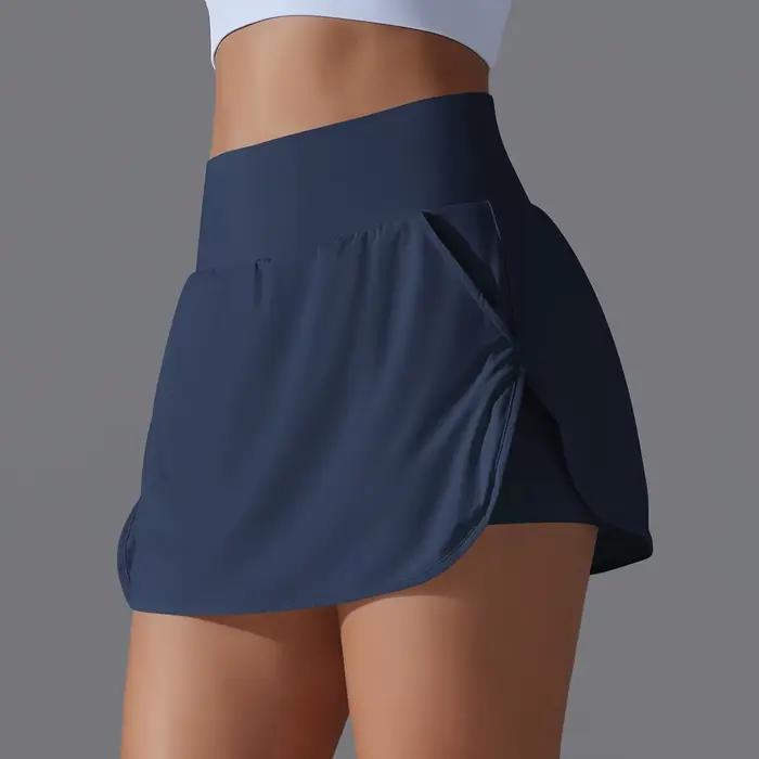 Mode femmes jupes de Tennis 2 en 1 séchage rapide taille haute Shorts Fitness course Golf Badminton Anti-exposition jupe vêtements de sport