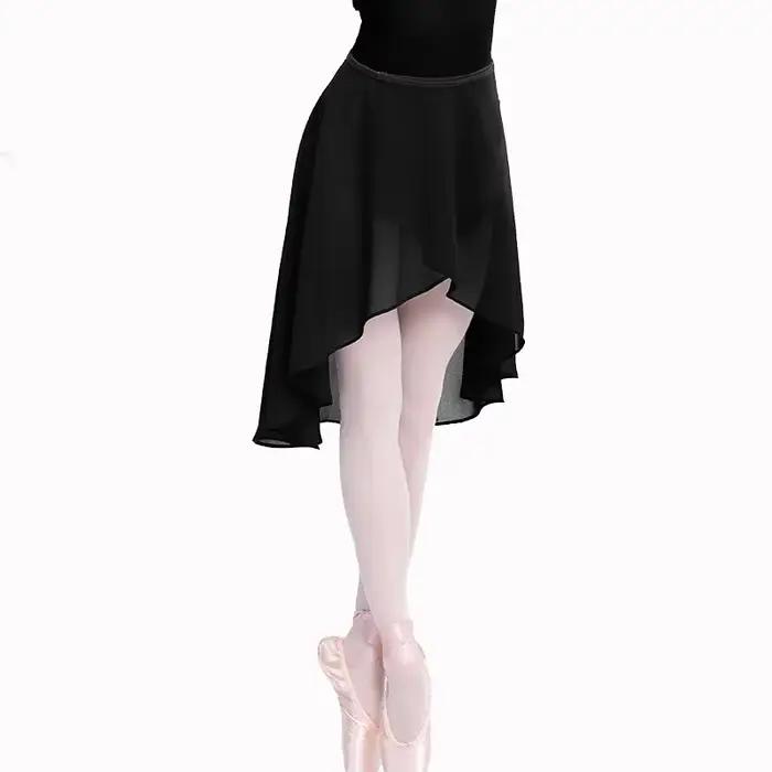 Jupe portefeuille de Ballet en mousseline de soie pour femmes, jupe de danse classique, taille adulte, boucle réglable, jupe de maillot de bain irrégulier pour adolescents