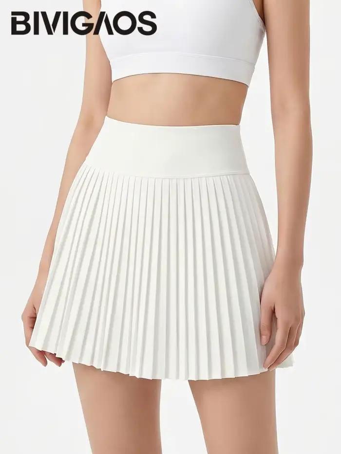 BIVIGAOS Jupe courte de sport taille haute pour femme