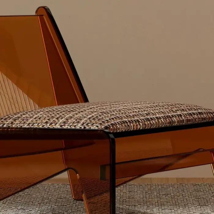 Fauteuils de salon vintage, chaises de balcon, chaises de salon confortables de style français, chaises uniques en acrylique, mobilier de style Mid-Century