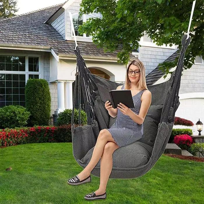 Hamac de camping extérieur portable, balançoire en toile, chaises à bascule paresseuses pour jardin, balcon, chambre à coucher, loisirs