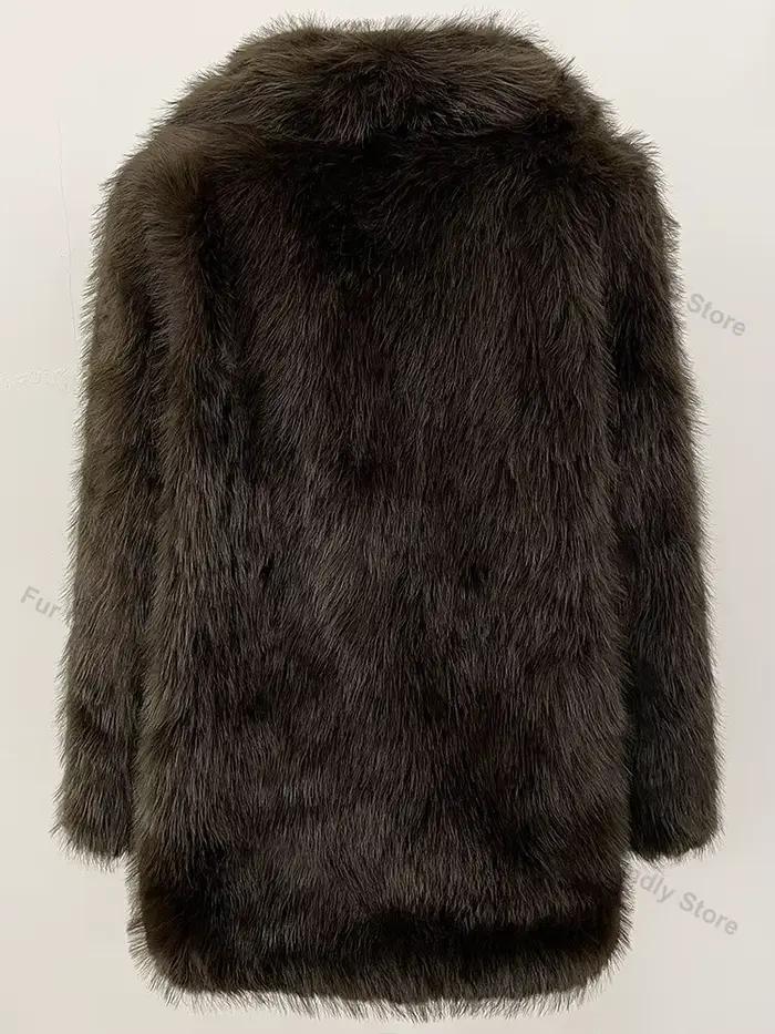 Manteau en fausse fourrure écologique pour femme, nouveau modèle chaud, avec ceinture, noir, veste moelleuse, vêtement d'extérieur en fausse fourrure, collection printemps