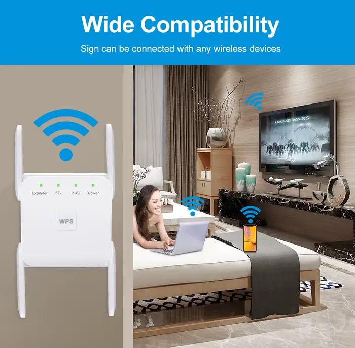 Répéteur WiFi 5G amplificateur Wifi Signal Wifi Extender réseau Wi fi Booster 1200Mbps 5 Ghz répéteur Wi-Fi sans fil longue portée