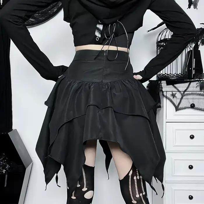 Mode d'été jupes courtes nouvelles femmes Sexy gothique Punk