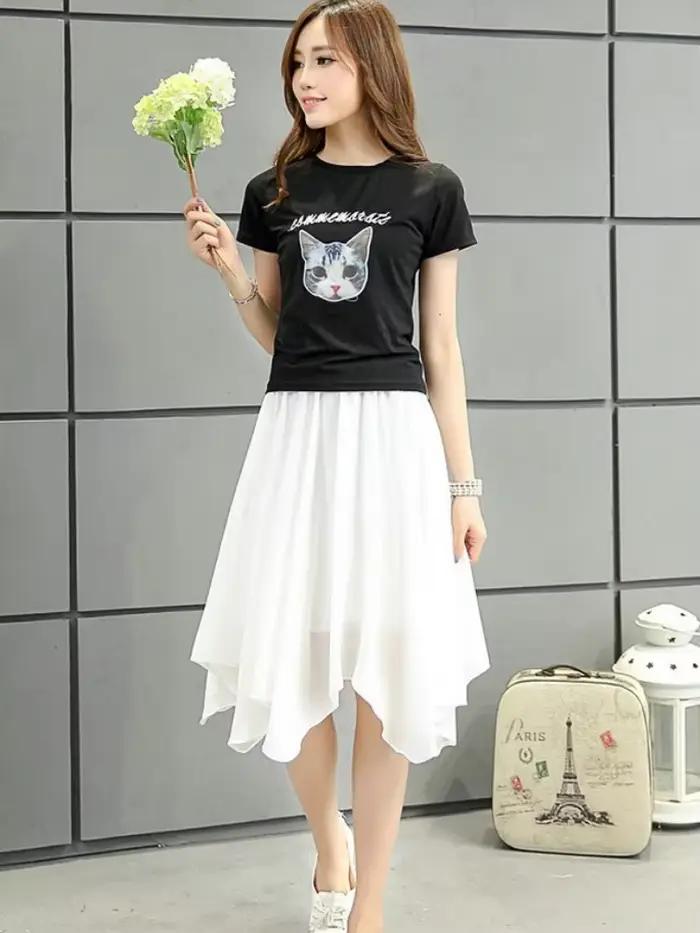 Jupes mi-longues à taille élastique irrégulière pour femmes, modeste, nouvelle mode coréenne Vintage, tendance 2025, pas cher, décontracté, Y2k V