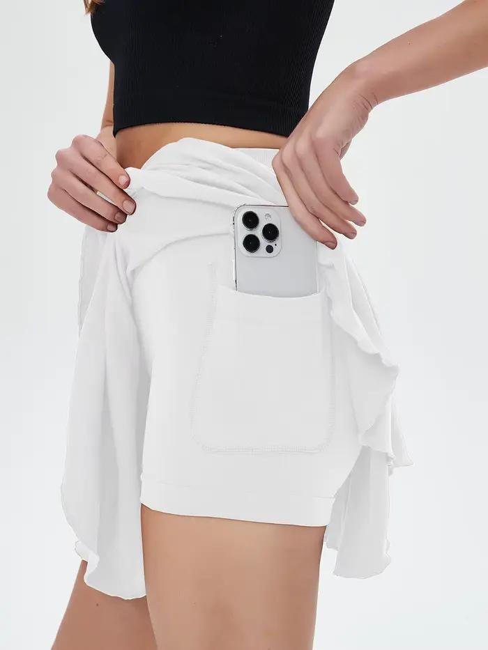 Jupe de tennis pour femmes élégante avec short intégré pour yoga, fitness, golf et activités sportives variées