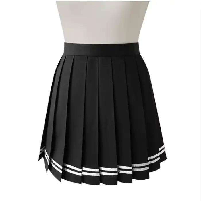 Vintage Style coréen Patchwork jupe Harajuku JK noir jupes plissées gothique Streetwear taille haute Mini