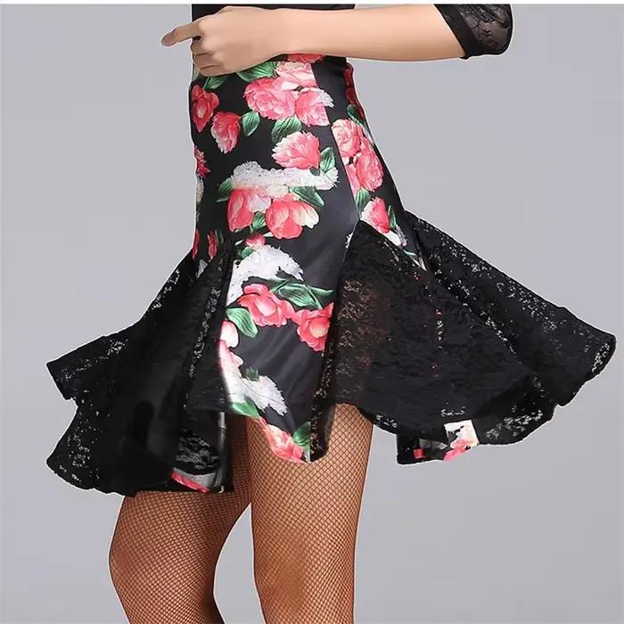 Jupe de danse latine tango rumba cha-cha pour femmes design imprimé occasion spéciale compétition danse professionnelle amateur soirée festive
