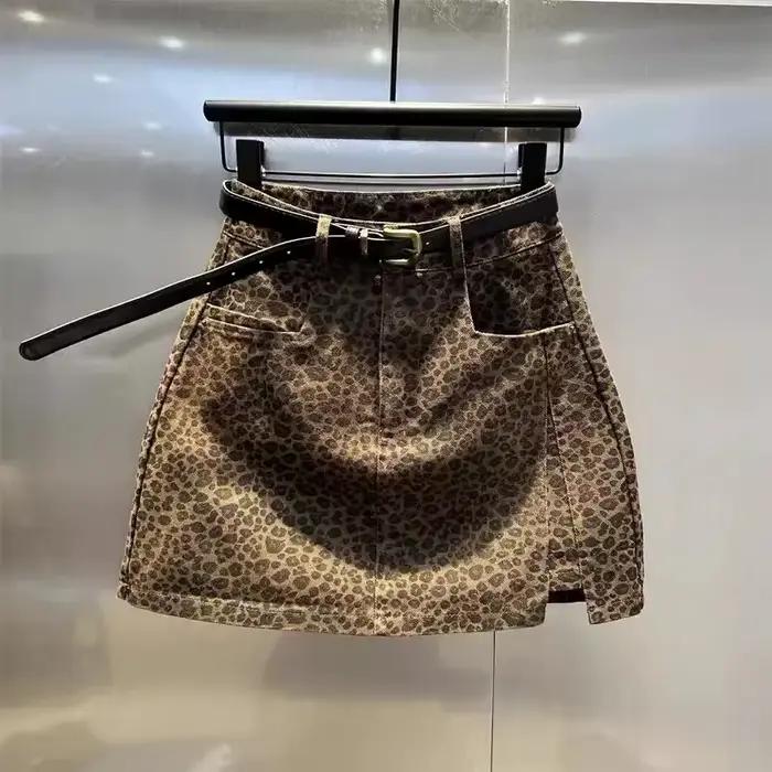 Jupe en jean léopard Sexy pour femmes
