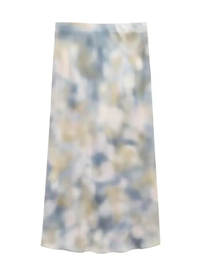 Ensemble jupe en soie tie-dye élégant et confortable pour femme