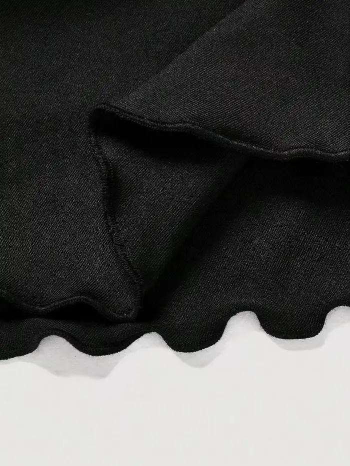 Jupe mini évasée unie à taille haute avec cordon de serrage et détail plissé, idéale pour les tenues de fête, de plage et de vacances d'été