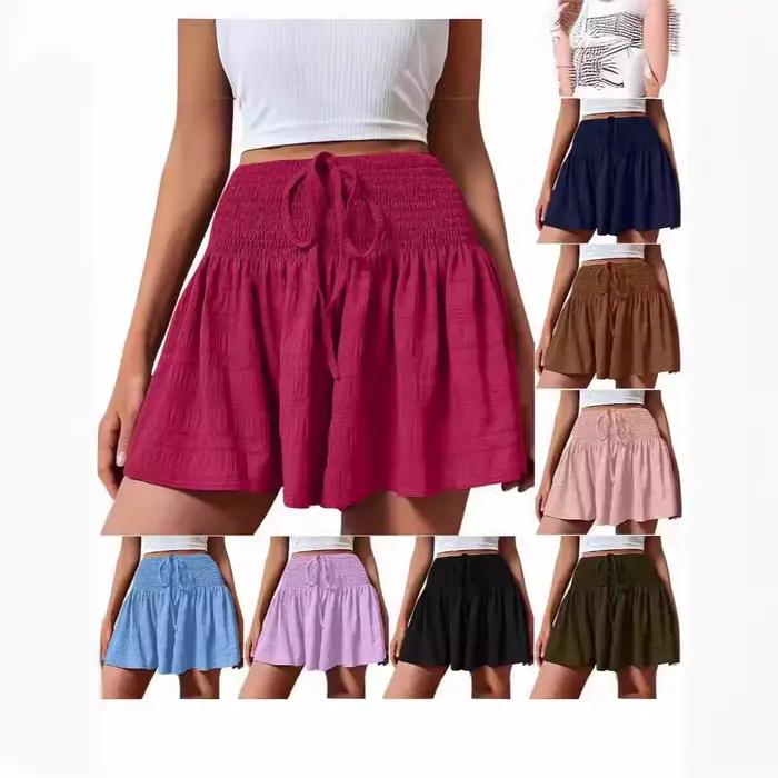 Jupe-short décontractée taille haute pour femme