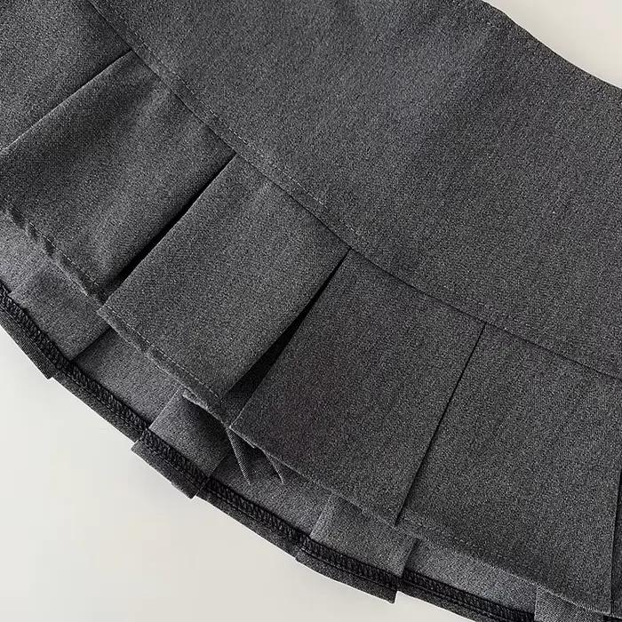 Mini jupe plissée taille basse noire Y2K