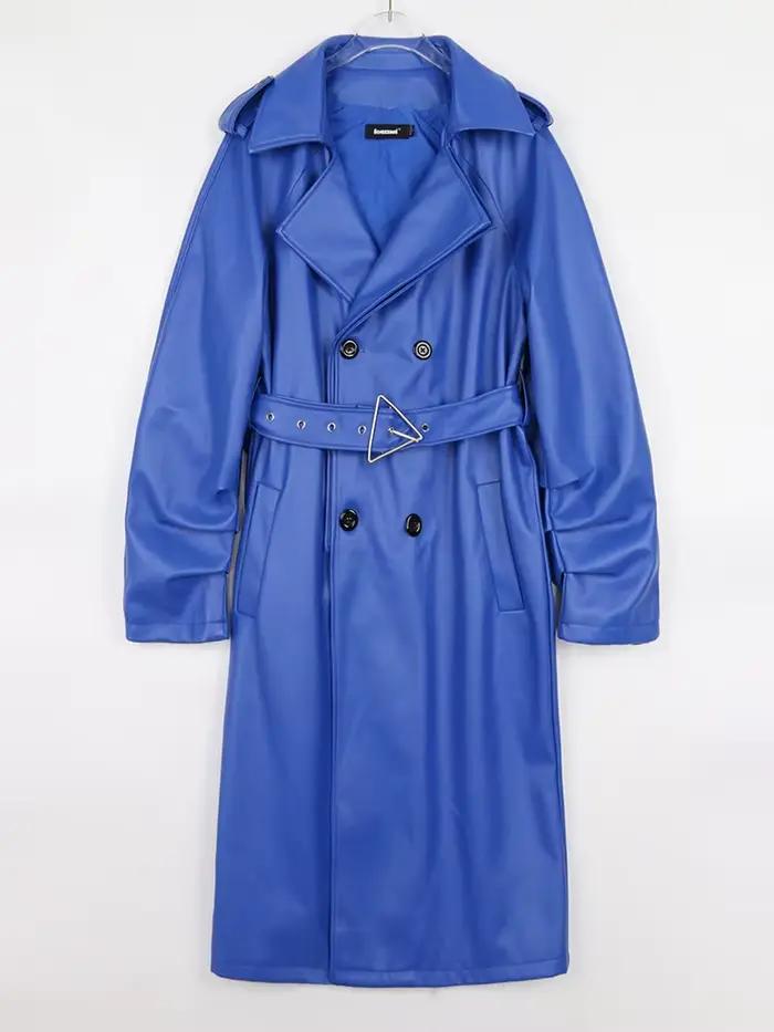 Lautaro-Trench-coat long en similicuir pour femme