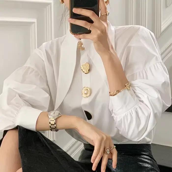 2025 automne à manches longues femmes chemise mode printemps Lanter