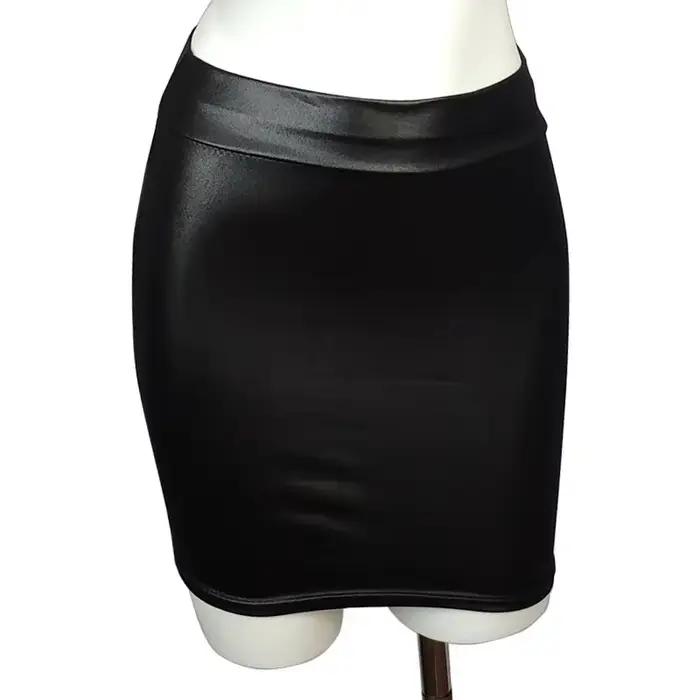 Jupe mini en similicuir PU mat style coréen pour femmes, tailles S-3XL, idéale pour l'été, design élégant et confortable, adapté pour les sorties nocturnes et journée de travail