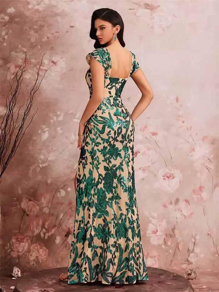 Robes de soirée élégantes fendues pour femmes, longues, style sirène, formelles, à sequins, sexy, dos nu, pour cocktail, mariage, fête, remise de diplôme