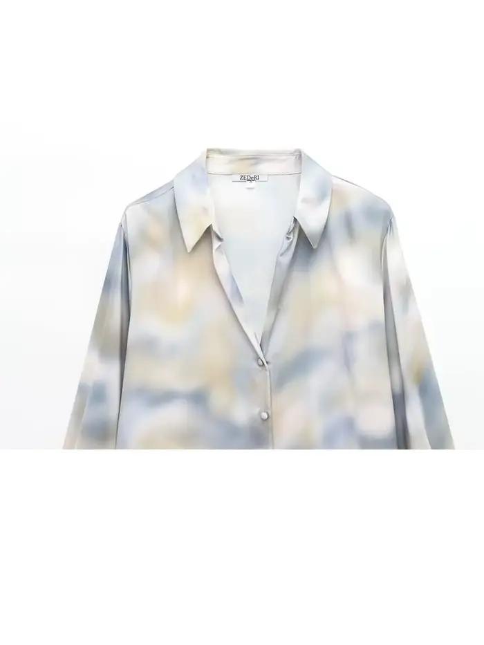 Ensemble jupe en soie tie-dye élégant et confortable pour femme