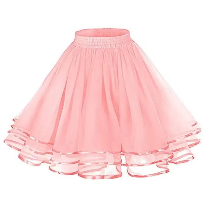 Femme jupon Tutu sous-jupes Crinoline années 50 3 couches ruban gaze Tulle jupe Vintage mariage mariée glisse Rockabilly