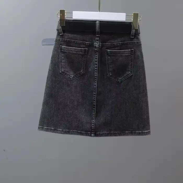 CoAdvantages-Mini jupe courte en jean avec poche pour femme