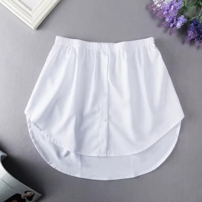 Sous-jupe amovible pour femme, fausse chemise, jupe irrégulière, queue de chemisier, rallonge en coton, mini ourlet, 6 TAN6