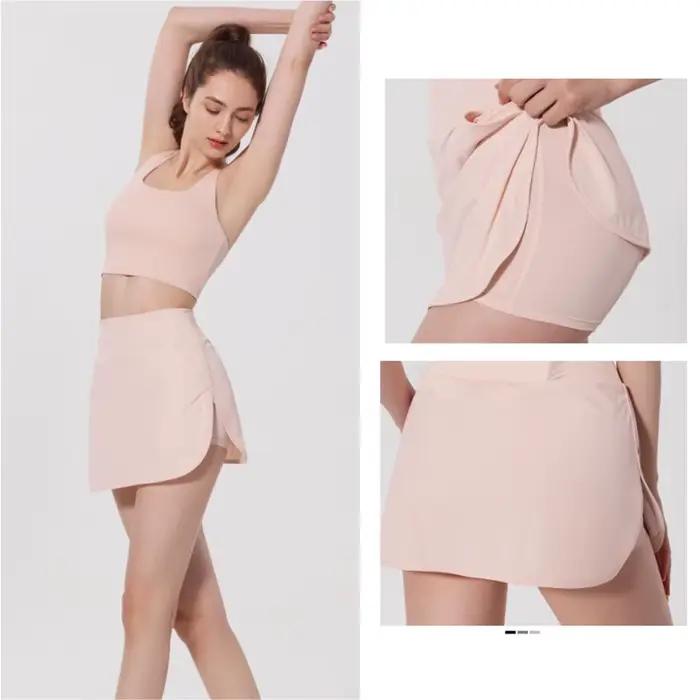 Jupe de tennis antireflet avec short intérieur pour femme