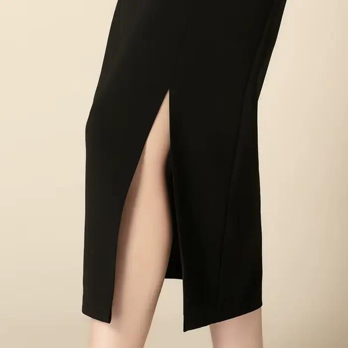 Jupe crayon taille haute avec ourlet fendu pour femme