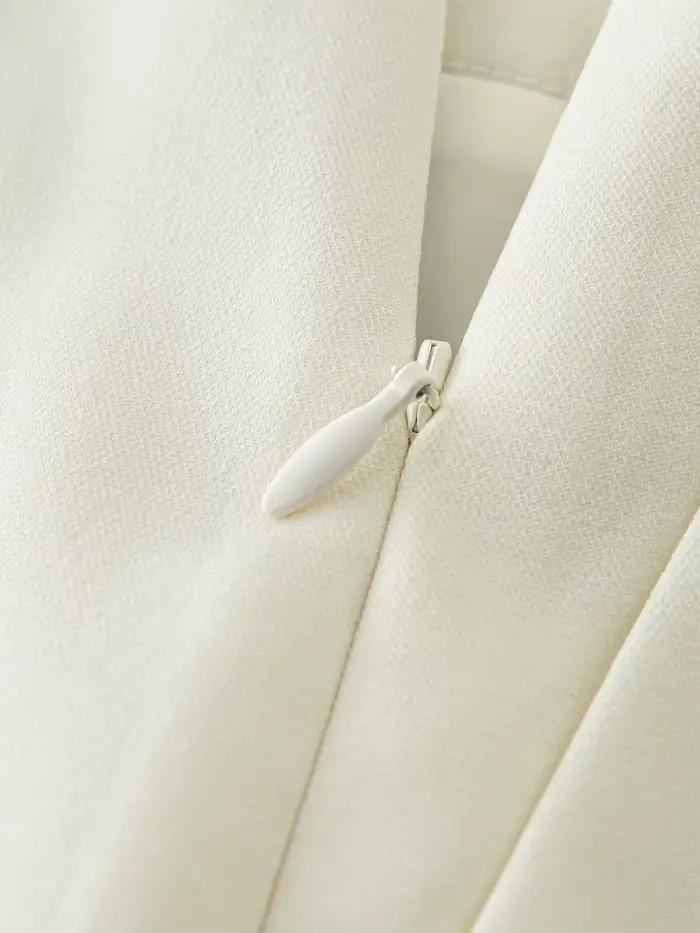 FSLE minimalisme vieil argent Style blanc mince polyvalent jupe courte pour les femmes 2025 été nouveauté bureau dame jupe 25FS12345