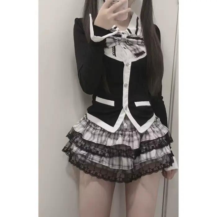 Ensemble jupe deux pièces Jirai Kei pour femme