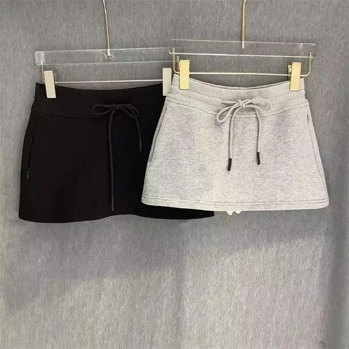 MEXZT Streetwear Mini jupe femmes mode coréenne noir cordon jupes été Preppy taille haute basique décontracté une ligne Faldas nouveau