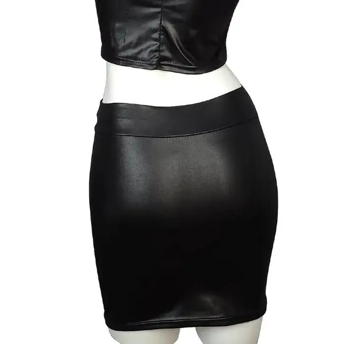 Jupe mini en similicuir PU mat style coréen pour femmes, tailles S-3XL, idéale pour l'été, design élégant et confortable, adapté pour les sorties nocturnes et journée de travail