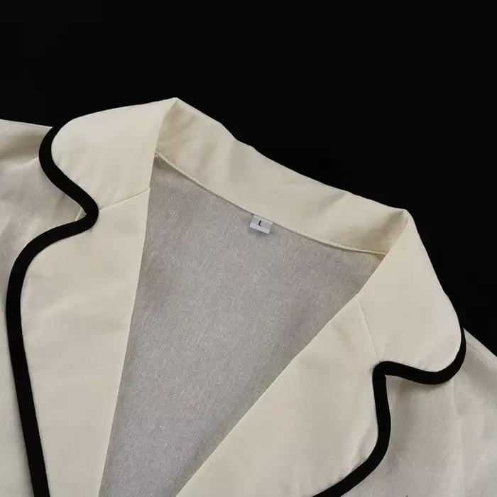 Été ample Beige coton 2 pièces ensembles femmes tenue 2025 décontracté demi manches chemise avec taille haute Mini jupe