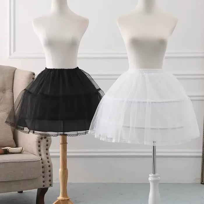 Jupon Crinoline pour filles avec cerceau sous jupe courte sous-jupe blanche a-ligne robe de bal jupons