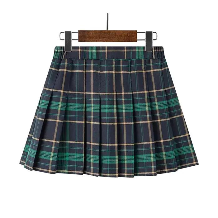 Fille jupe plissée école Campus uniforme adolescent à adulte taille une ligne plissée jupe à carreaux JK danse Performance tenue enfant grande taille