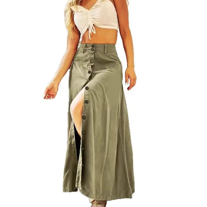 Falda Disfraz Ropa Mujer jupe boutonnée taille haute polyvalente pour l'automne hiver