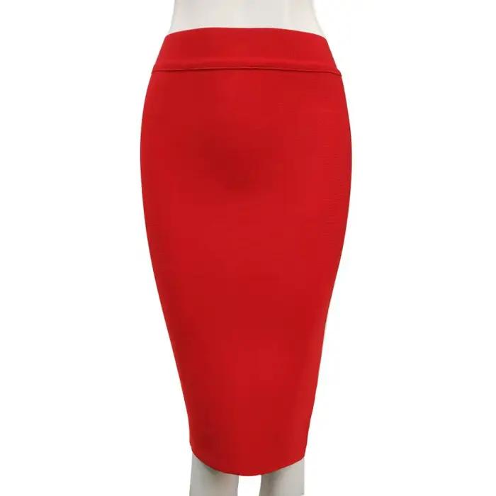 Jupe crayon en tricot longueur genou pour femmes