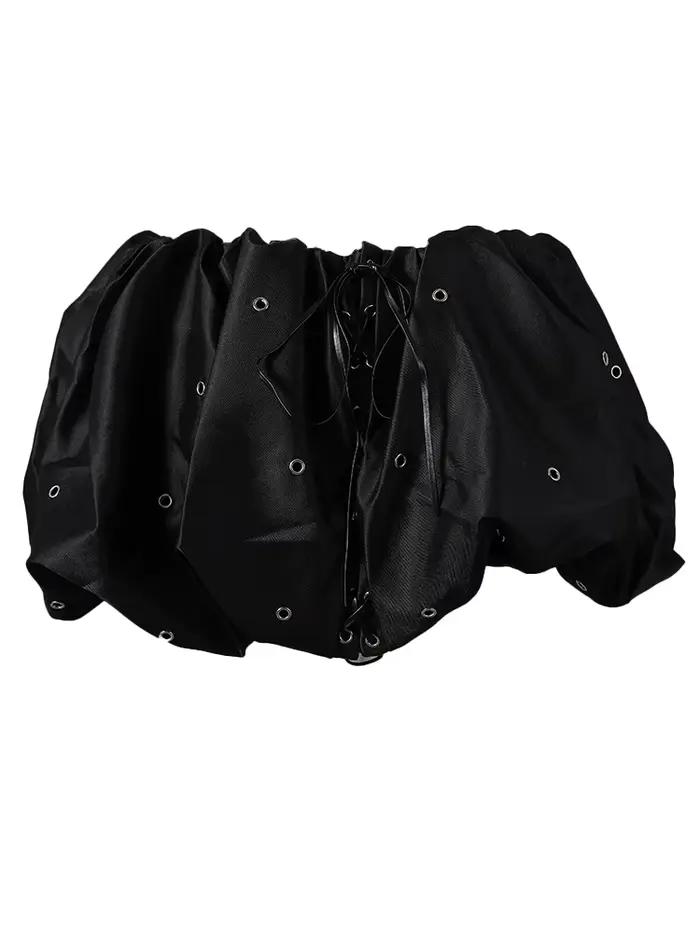 DEAT mode oeil de poulet à lacets jupe femmes élastique taille haute épicé fille moelleux Mini jupes été nouvelle marée