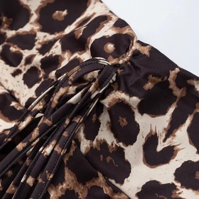Nouvelle Collection Été – Jupe Courte Élégante et Simple à Imprimé Floral Léopard pour Femme