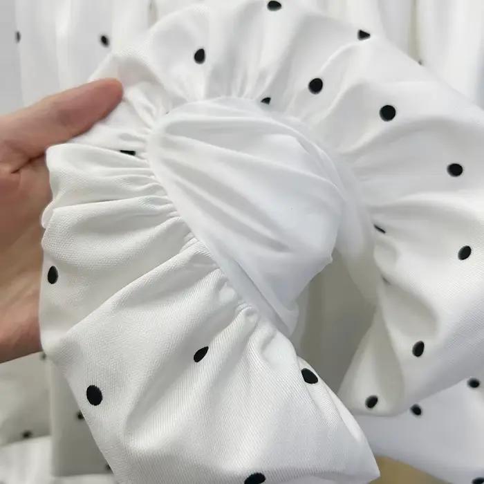 Mini-jupe blanche à pois, jupe courte d'été tendance pour femme