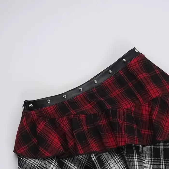 Jupe trapèze gothique taille haute pour femmes