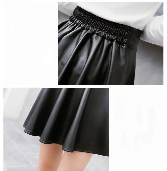 Femmes Sexy Faux cuir jupes taille haute élastique Mini jupe courte multi-usages pour patineuse travail discothèque