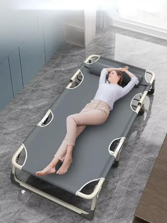 Chaise longue pliante d'extérieur, sans Installation, chaise de plage, de bronzage pour adultes, lit de camp de sieste, chaise longue multifonctionnelle