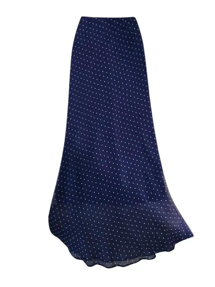 Jupe longue Seoulish à pois imprimés pour femme