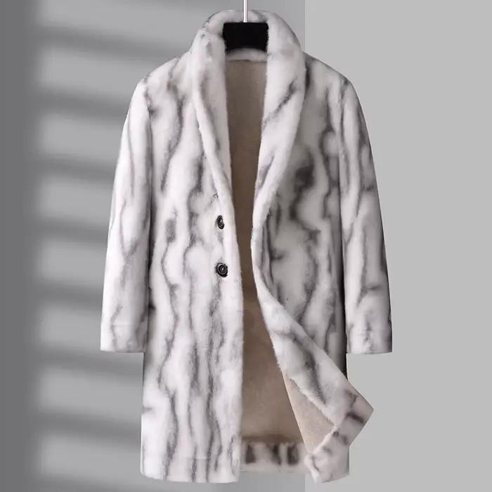 Double face portable mi-longue épaisse fourrure coupe-vent veste 2025 hiver décontracté chaud en peluche pardessus vêtements d'extérieur polaire Trench manteaux