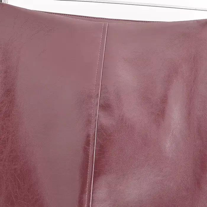 Jupe mini moulante unie en similicuir PU pour femme
