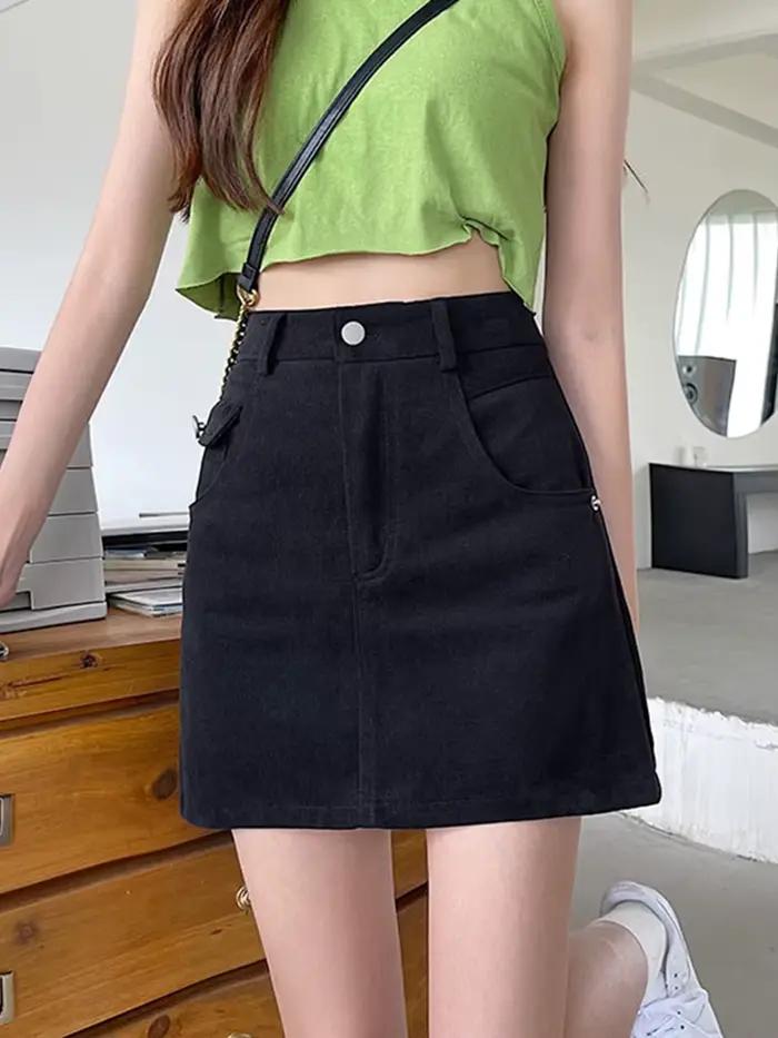 Jupe courte en Jean verte pour femmes