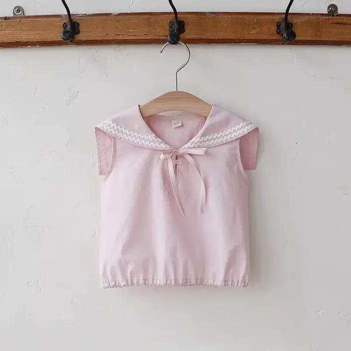 Q2650-T2648 Style coréen nouveauté filles confortable mignon doux dentelle à la mode polyvalent pantalon jupe ensemble pour les enfants