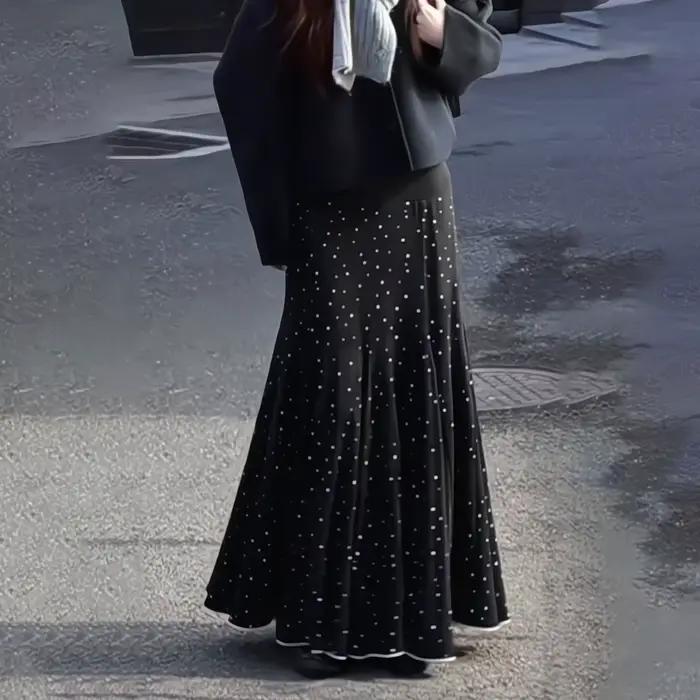 Jupe mi-longue rétro d'inspiration vintage pour femmes