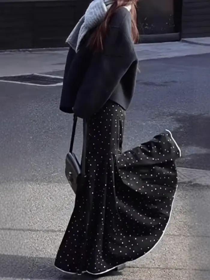 Jupe mi-longue rétro d'inspiration vintage pour femmes
